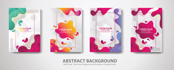 Fototapeta na wymiar Set of cover design template in trendy vibrant gradient colors with abstract fluid shapes Backgrounds