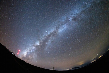 Big Island, Hawaii/USA - September. 29 2019, Aurora at Mauna Loa Observatory