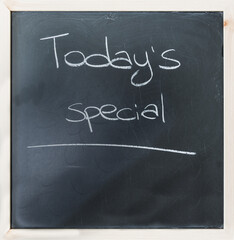 "today's special" written on a blackboard