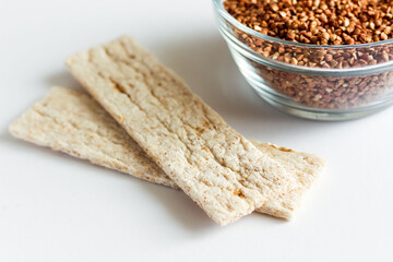 Small load of bread on a white background