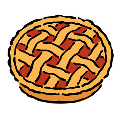 Illustration of Apple pie: Illustration like hand drawn illustration with ink and brush