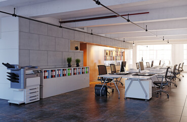 Fototapeta na wymiar contemporary loft office