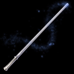 魔法使いの光る白い杖のイラスト
