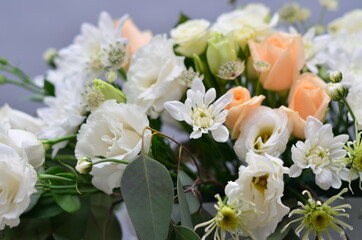 Naklejka na ściany i meble bridal bouquets of natural flowers