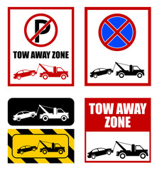 tow away zone, no parking sign