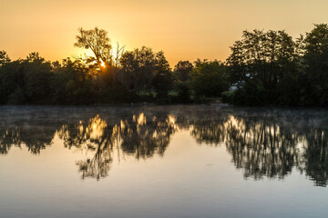 sunset on the river