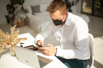 young man working on laptop