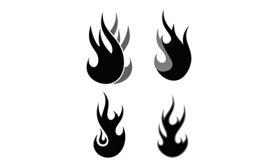 black fire logo vector simple