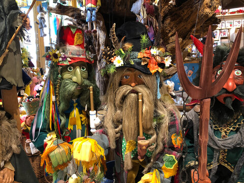 Cool marionettes for sale in a shop window
