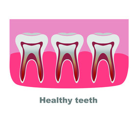 healthy white tooth, icon vector. flat design
