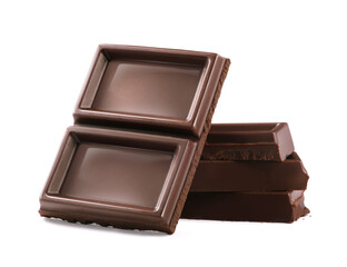 Chocolate isolated on white, cleaned and retouched photo./Path