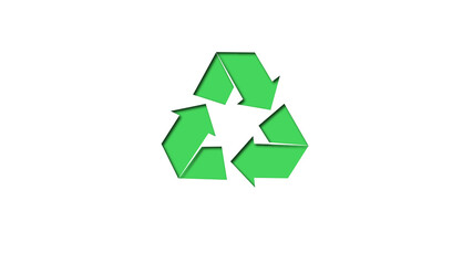 recycle reuse symbol isolated on craft paper background.