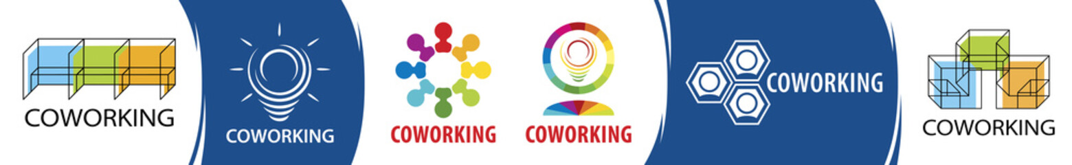 Vector logo coworking and a place to work