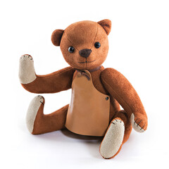 brown leather teddy bear