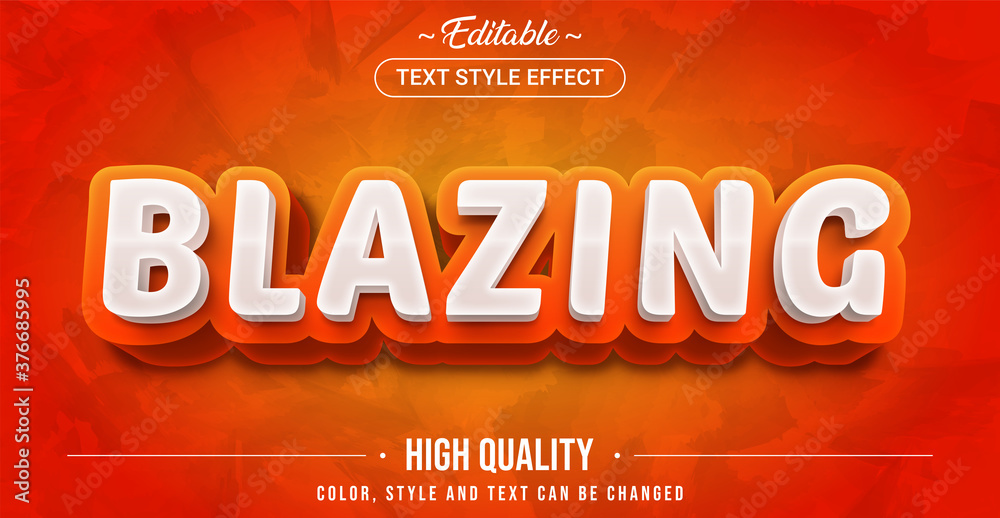 Poster editable text style effect - blazing theme style.
