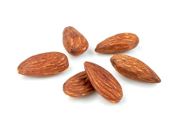 almonds isolated on white background