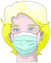 Femme masque de protection