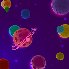 Background with planets. Space of the planet. Vector background with planets