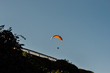 A person kiteboarding in a summer day in Burgas