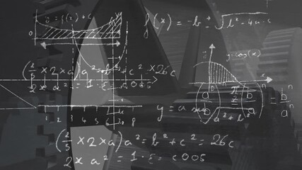 Mathematical equations over animate gears. - Powered by Adobe