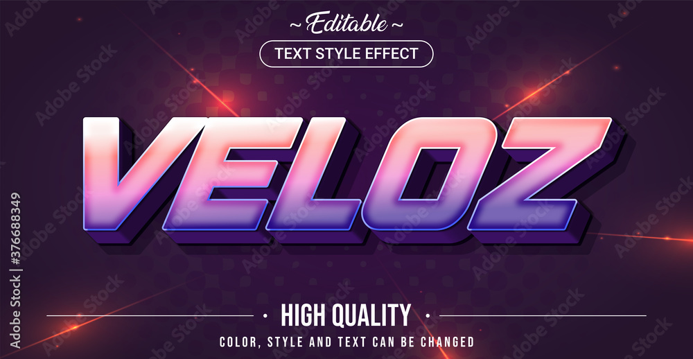 Poster Editable text style effect - Veloz theme style.