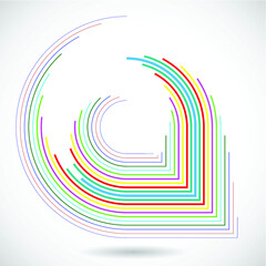 Lines in Circle Form . Spiral Vector Illustration .Technology round Logo . Design element . Abstract Geometric shape .