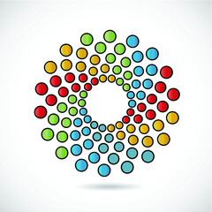 Halftone dots in circle form. round logo . vector dotted frame . design element