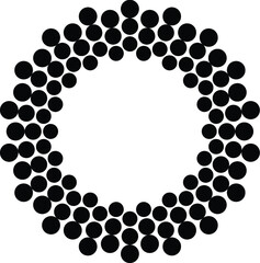 Halftone dots in circle form. round logo . vector dotted frame . design element