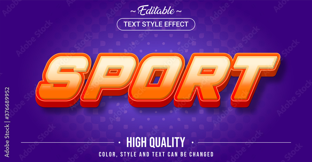 Poster editable text style effect - sport theme style.