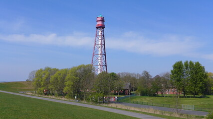 Leuchtturm in Campen am Deich, Ostfriesland