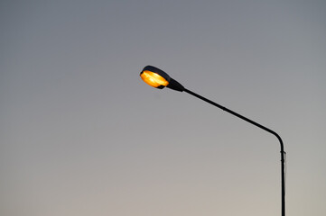 Street light against twilight background.