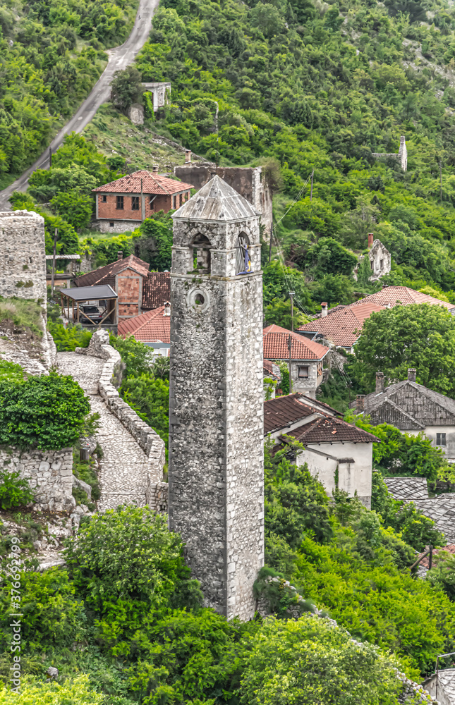 Wall mural clock tower