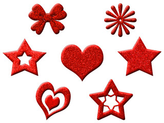 赤いラメアイコンセット