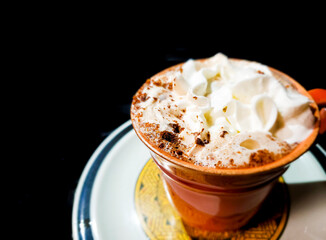 Cup of Hot Chocolate Topped with Whipped Cream