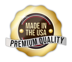 "Made in the USA" badge, for goods, web, products.