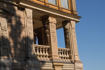 the facade of a building