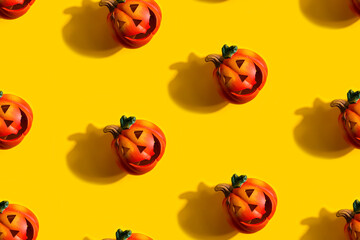 Seamless Jack lanterns pumpkin pattern