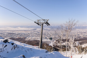 Cable car in the mountains