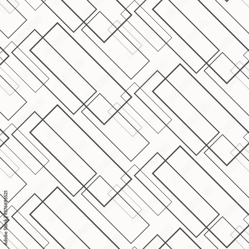 Wall mural geometric vector pattern, repeating thin linear square diamond shape and rectangle. clean design for