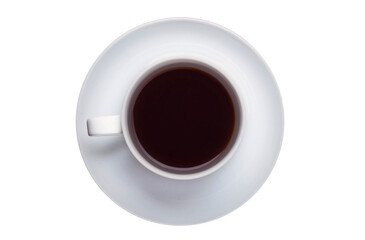 The cup of hot coffee