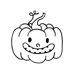 Pumpkin for Halloween. Pumpkin face on background. Vector illustration.