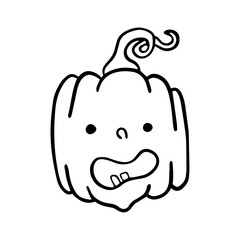 Pumpkin for Halloween. Pumpkin face on background. Vector illustration.