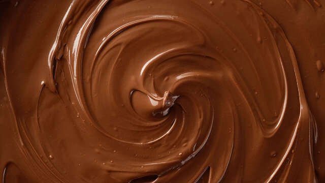 melted milk chocolate top view rotating