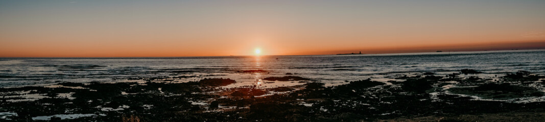 sunset on the atlantic ocean seen from Noirmoutier Island, France