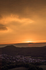 sunset over the forest