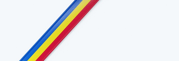 Leather strip with the flag of Moldova.
