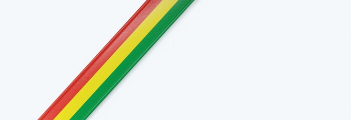 Leather strip with the flag of Bolivia.
