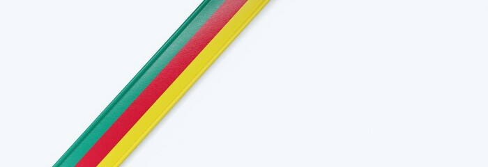 Leather strip with the flag of Cameroon.