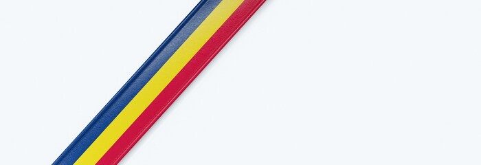 Leather strip with the flag of Chad.