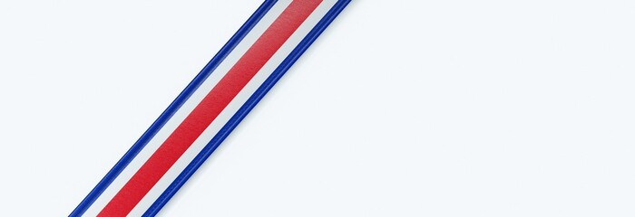 Leather strip with the flag of Costa Rica.